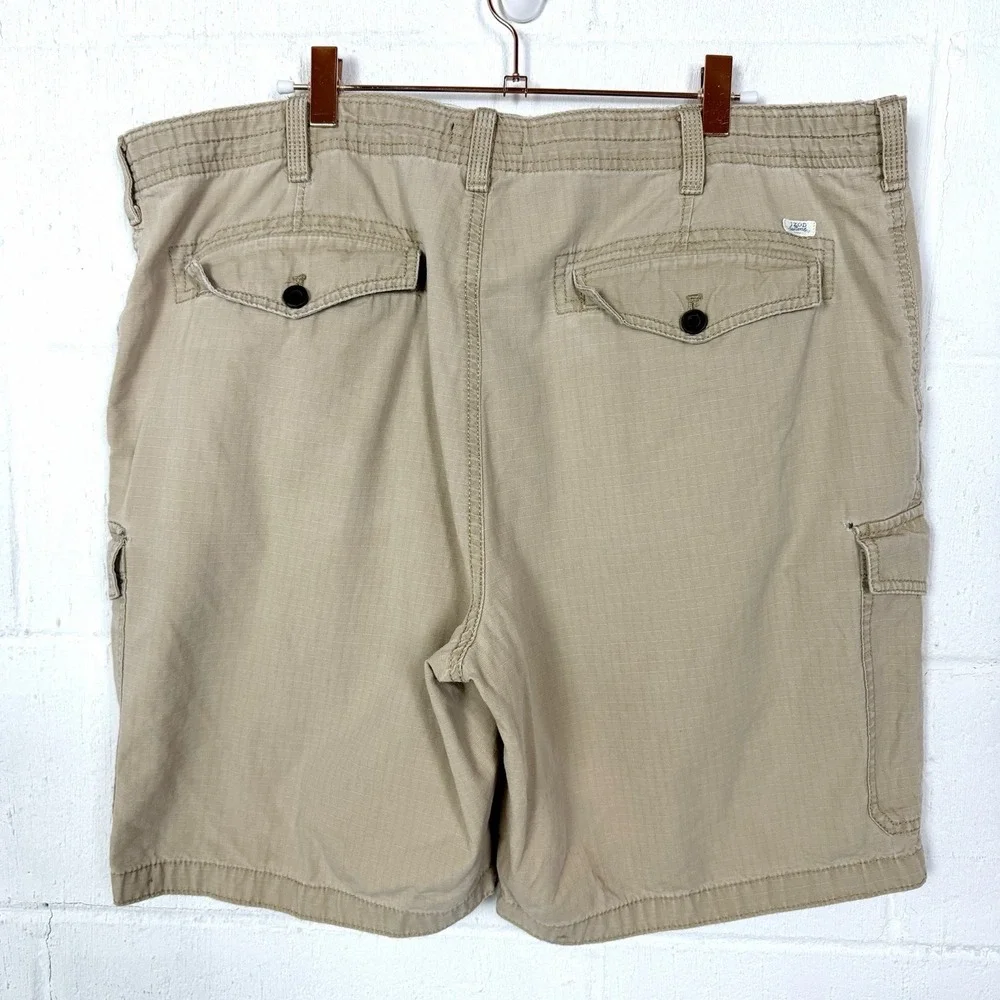 Izod Mens Khaki Cargo Shorts Ripstop Retro Y2K Baggy Skater Streetwear Size 38‎
